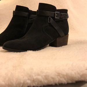 Black suede ankle boots